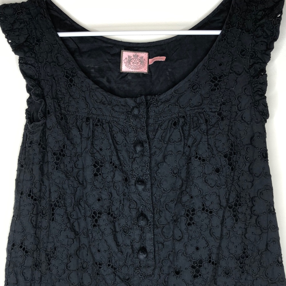 Juicy Couture Eyelet Babydoll Dress Black